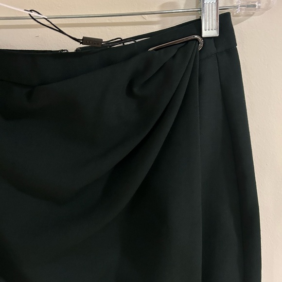 NWT REISS Ginnie Tailored Wool Blend Wrap Bottle Green Skirt - UK 10 / US 6 - Picture 10 of 15